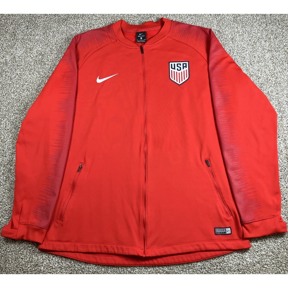 Men's 2018-19 Nike USA Soccer National Team Anthem Jacket 893606-659 Red Size XL